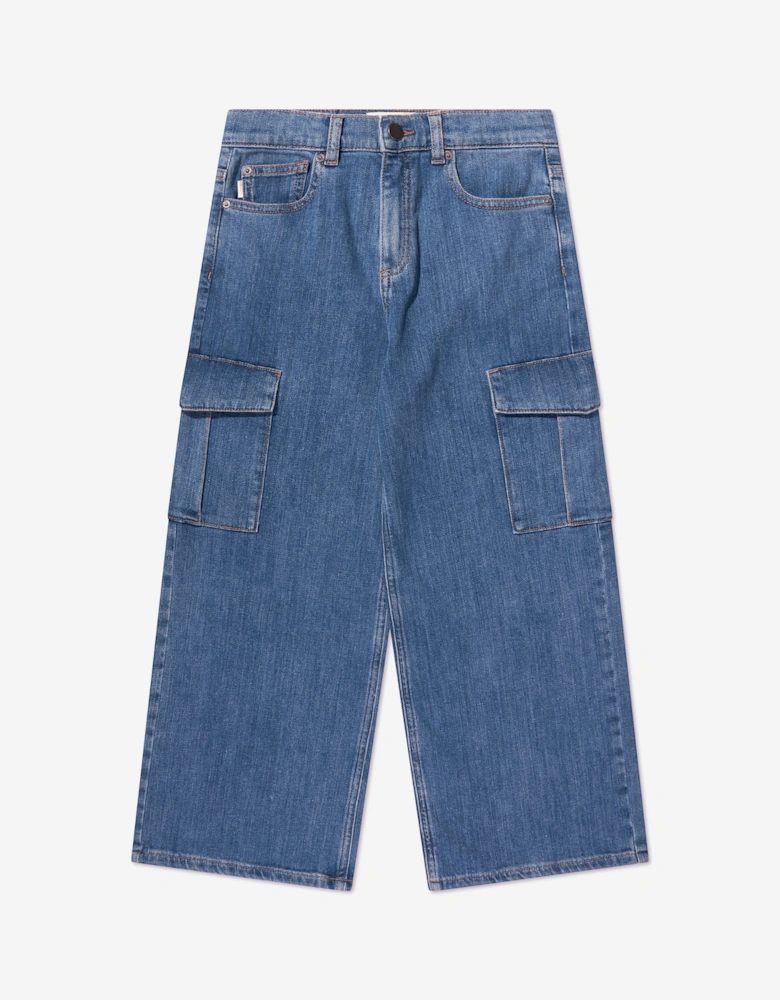 Kids Zeke Wide Leg Jeans in Blue