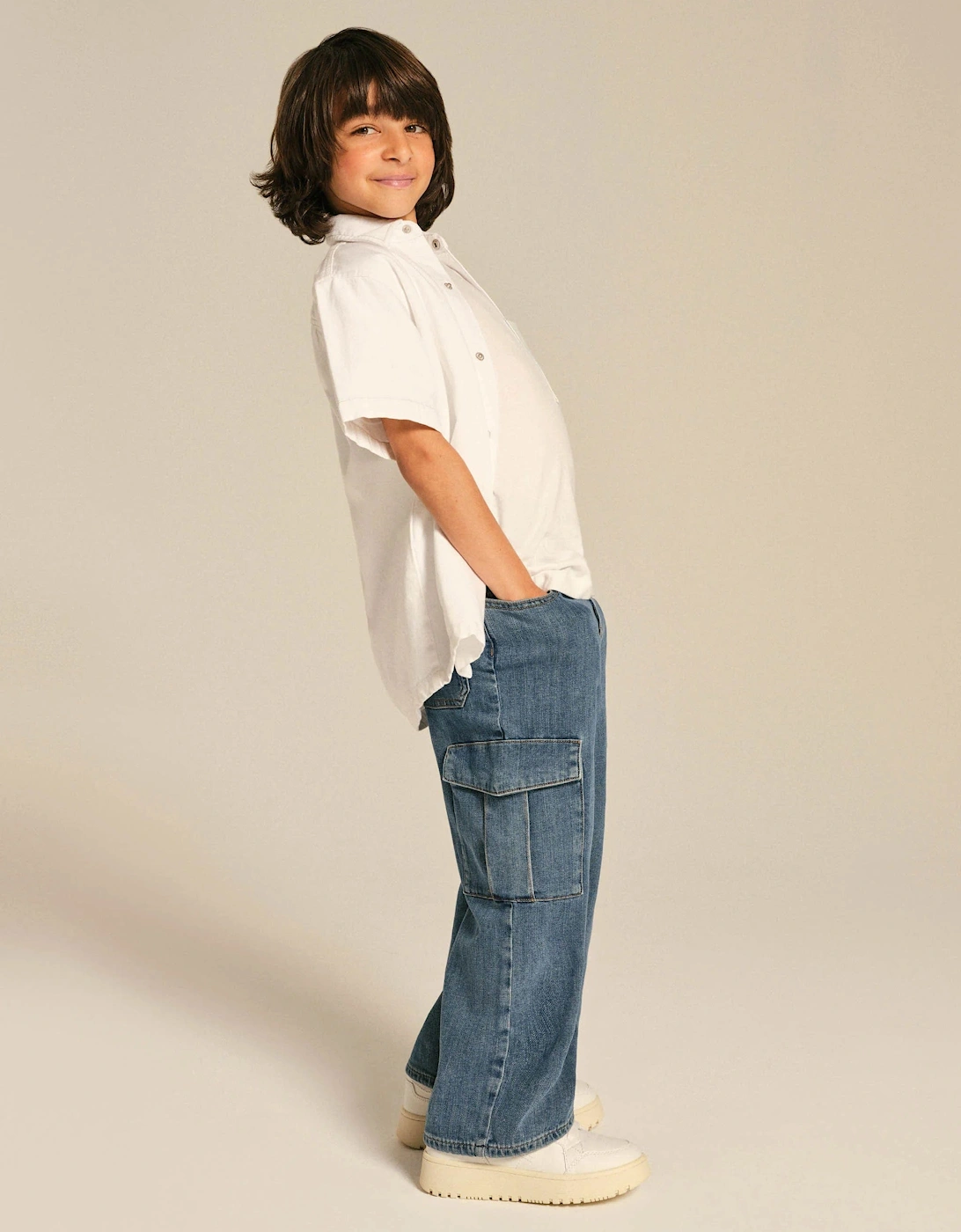 Kids Zeke Wide Leg Jeans in Blue