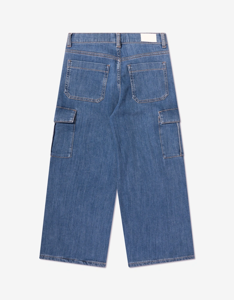Kids Zeke Wide Leg Jeans in Blue