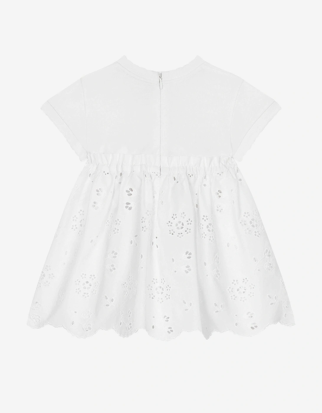 Baby Girls Embroidered Dress With Knickers in White