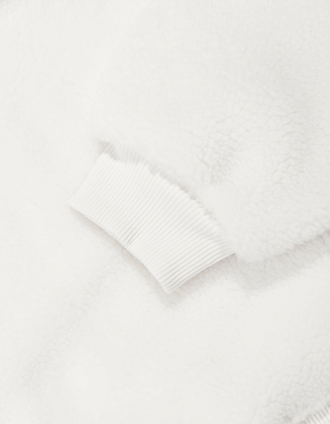 Girls Sherpa Fleece Half Zip Sweatshirt in Ivory