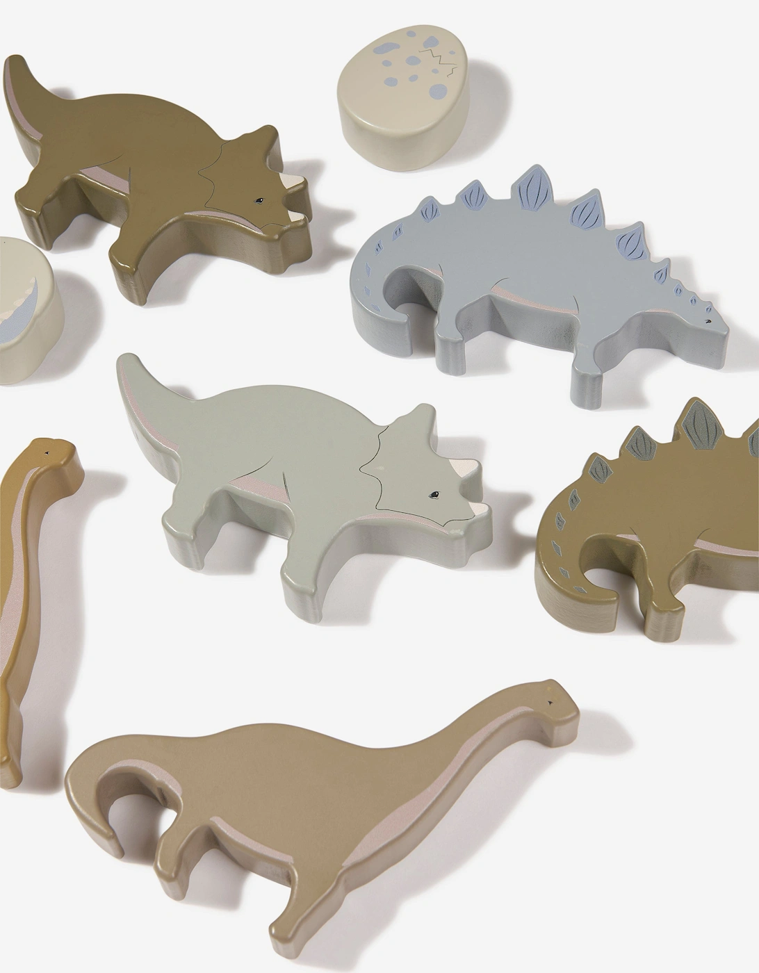 Konges Sløjd Baby Boys Wooden Stackable Dino Blocks in Multicolour
