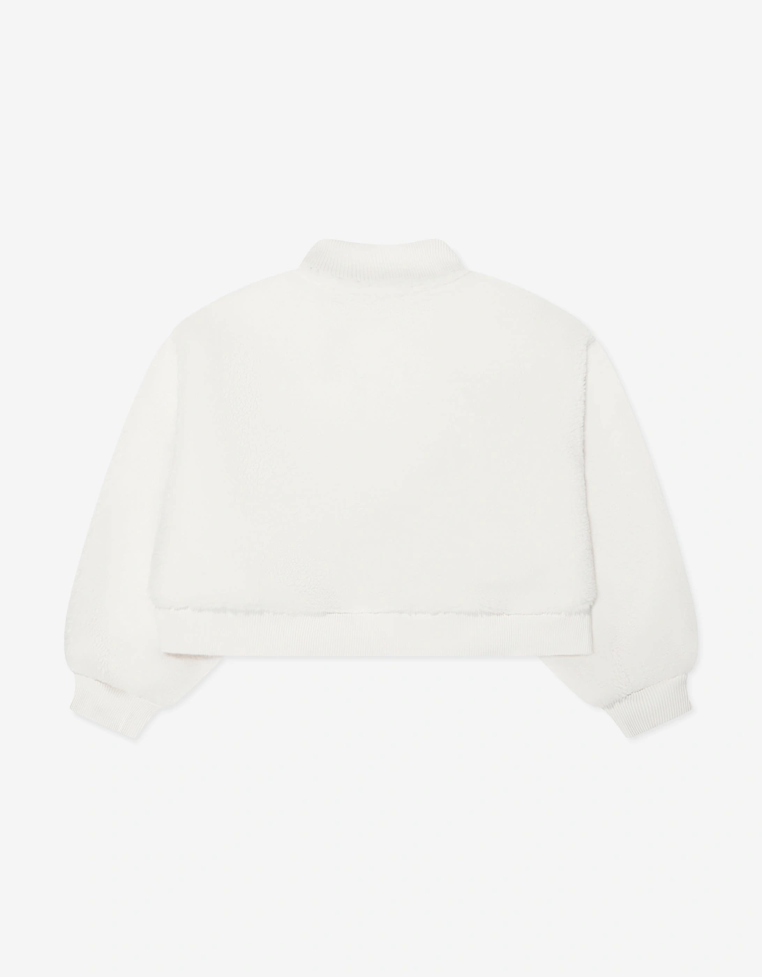 Girls Sherpa Fleece Half Zip Sweatshirt in Ivory