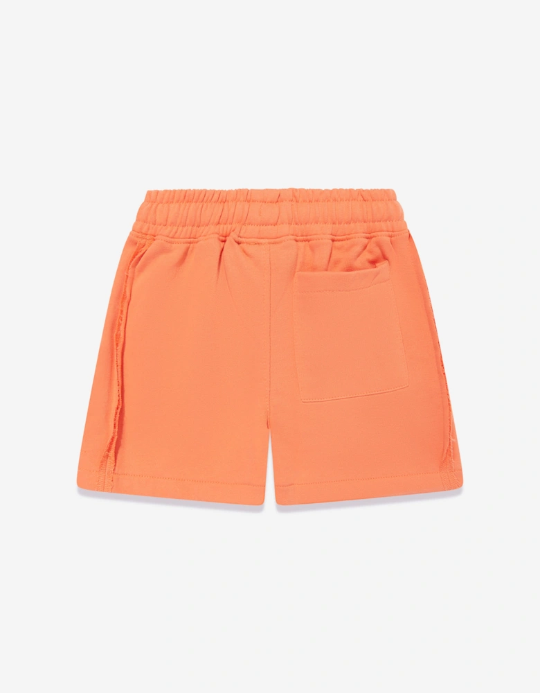 Kids Raw Seam Shorts in Orange