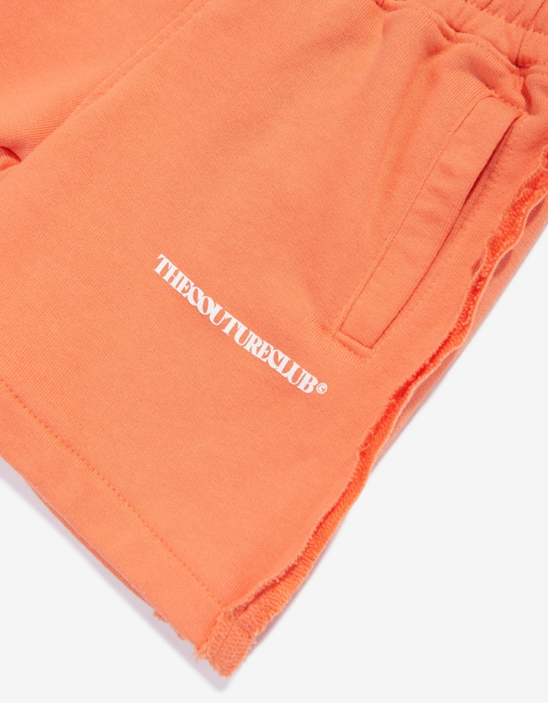 Kids Raw Seam Shorts in Orange