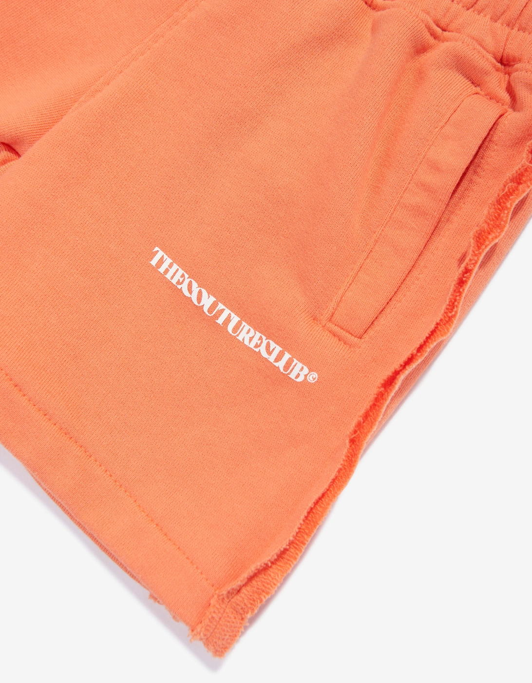 Kids Raw Seam Shorts in Orange
