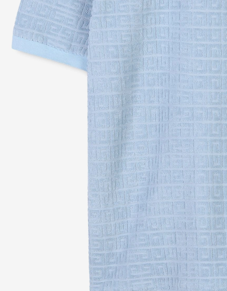 Boys 4G Jacquard Logo Polo Shirt in Blue