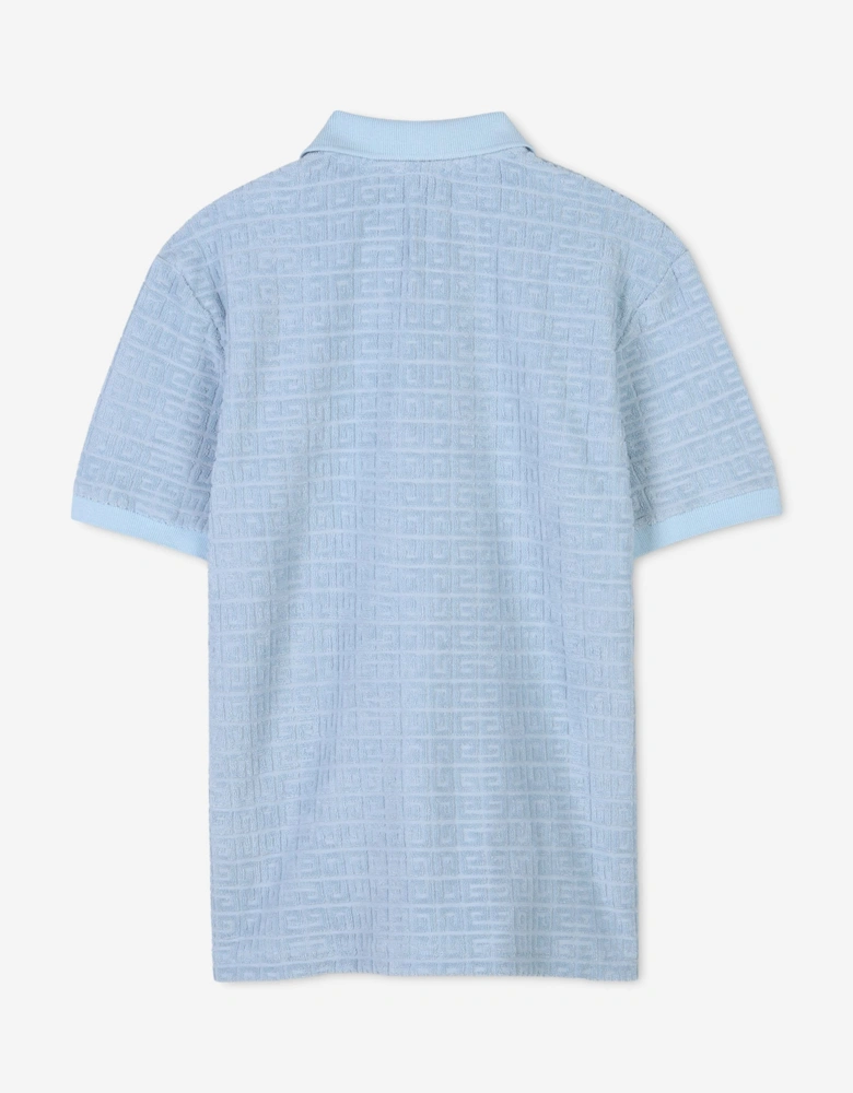 Boys 4G Jacquard Logo Polo Shirt in Blue