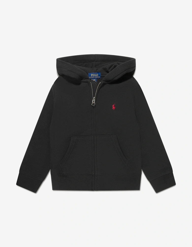 Boys Logo Zip Up Top in Black
