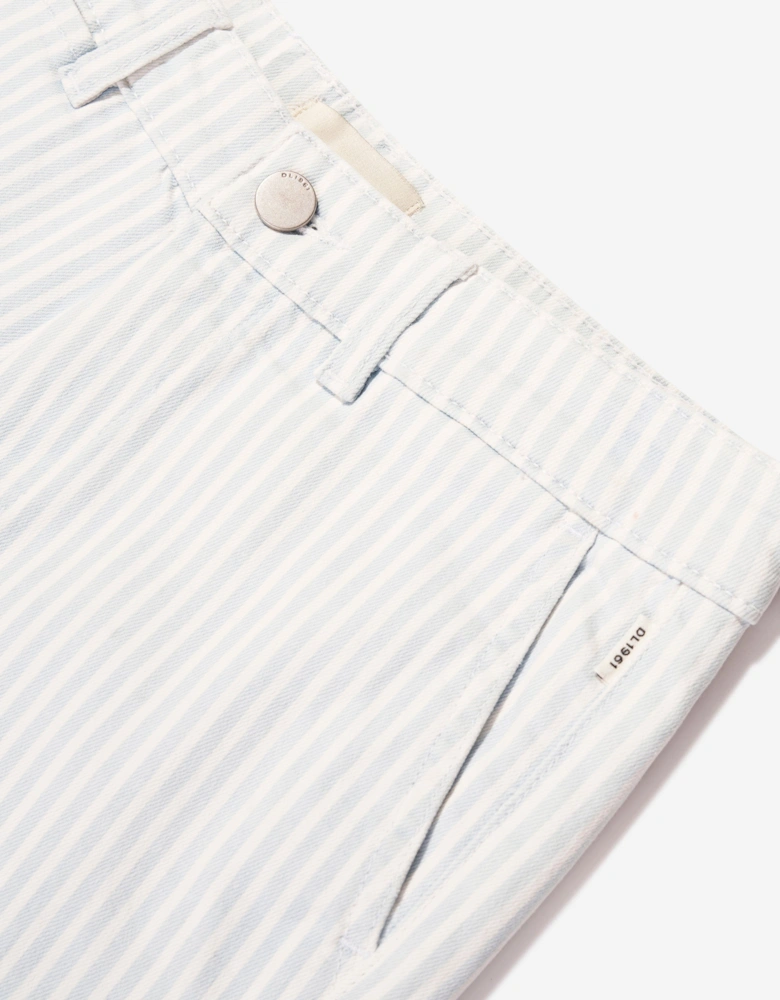 Boys Striped Jacob Chino Shorts in Blue
