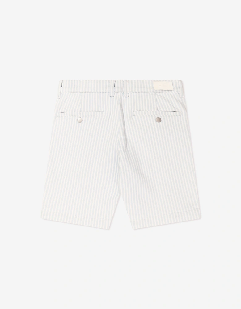 Boys Striped Jacob Chino Shorts in Blue