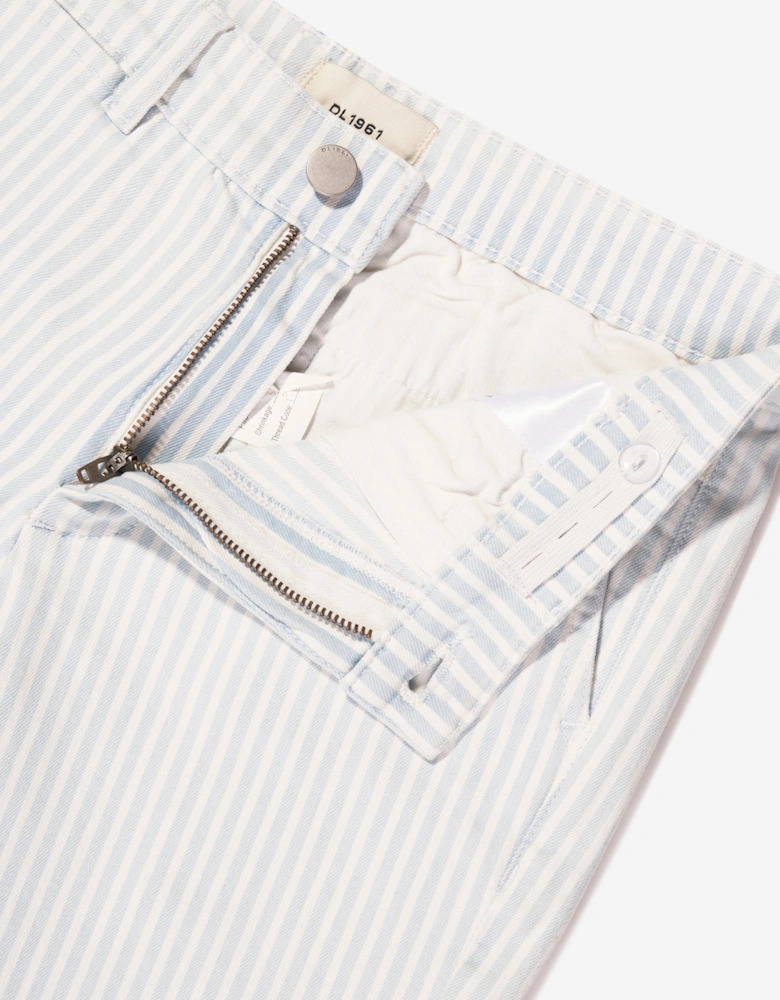 Boys Striped Jacob Chino Shorts in Blue