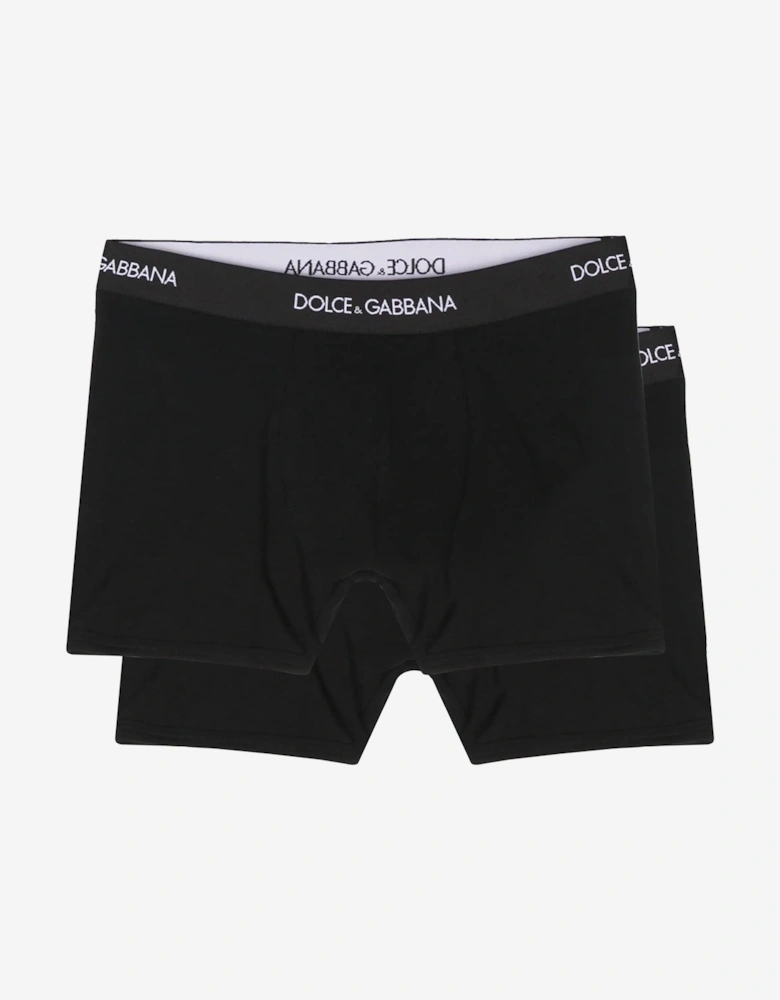 Boys 2 Pack Boxer Shorts Set in Black