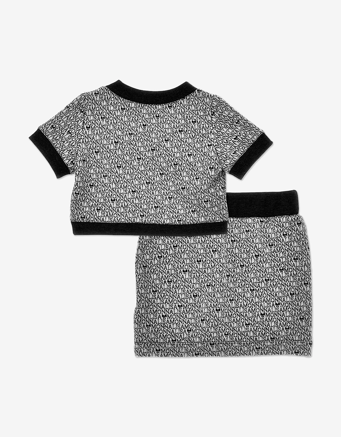 Girls Knitted Skirt Set in Black