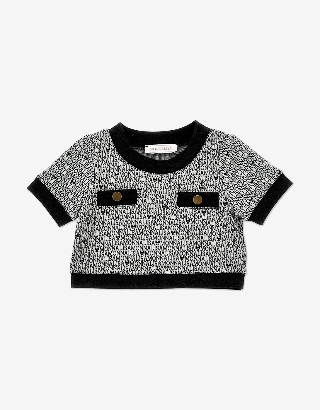 Girls Knitted Skirt Set in Black