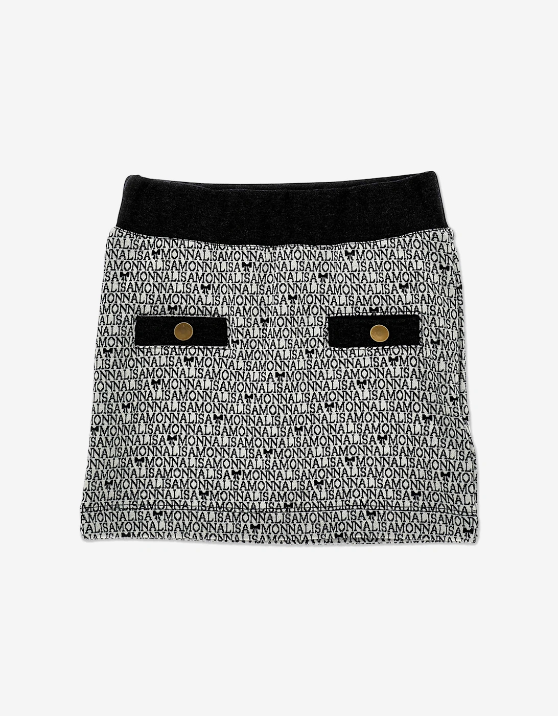 Girls Knitted Skirt Set in Black