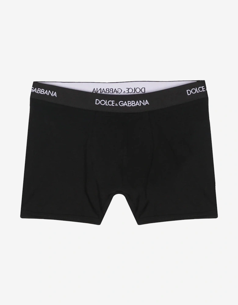 Boys 2 Pack Boxer Shorts Set in Black