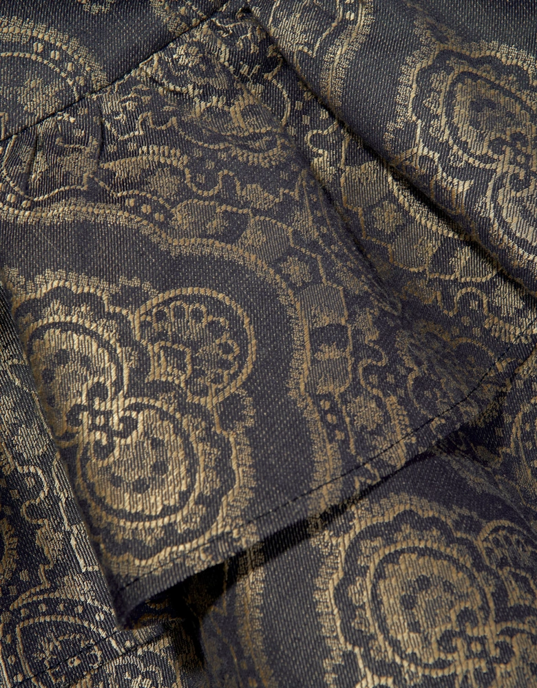 Girls Jacquard Ruffle Skirt in Navy
