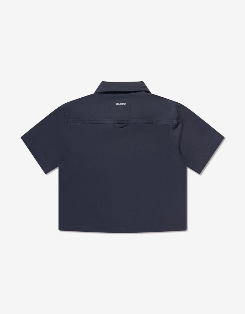 Boys Short Sleeve Ash Shirt in Navy