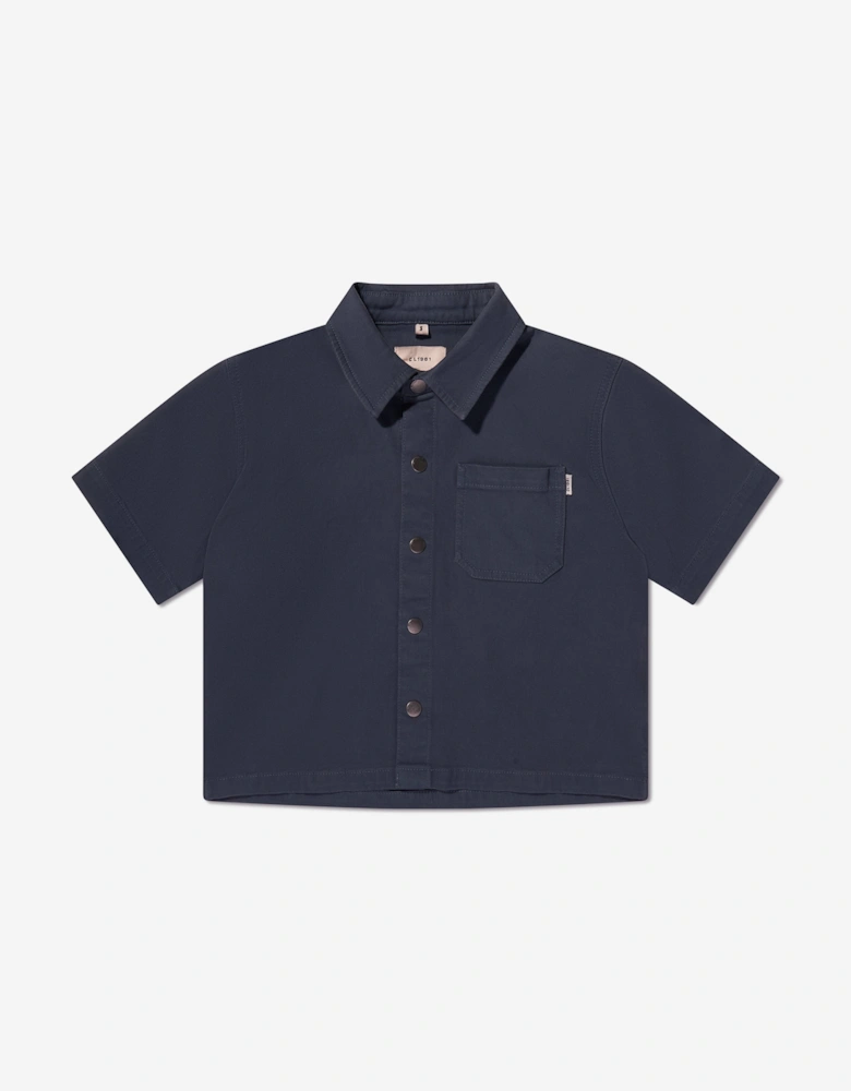 Boys Short Sleeve Ash Shirt in Navy