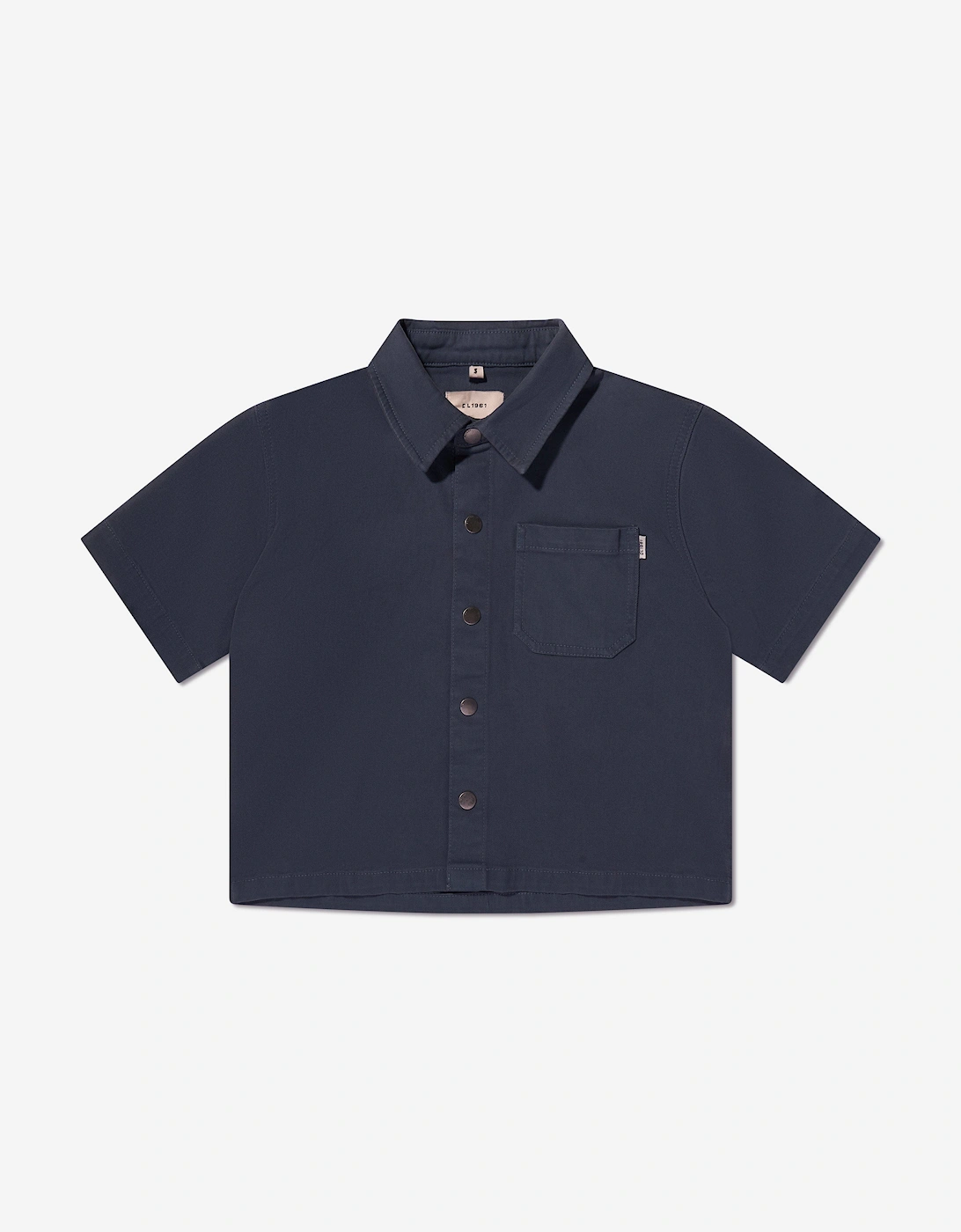 Boys Short Sleeve Ash Shirt in Navy, 5 of 4