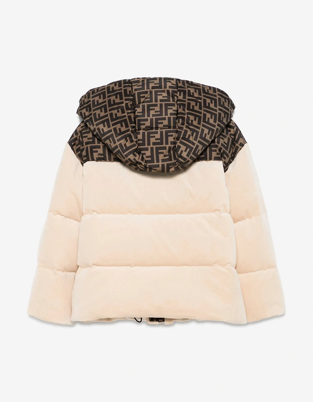 Kids Down Padded Puffer Jacket in Beige
