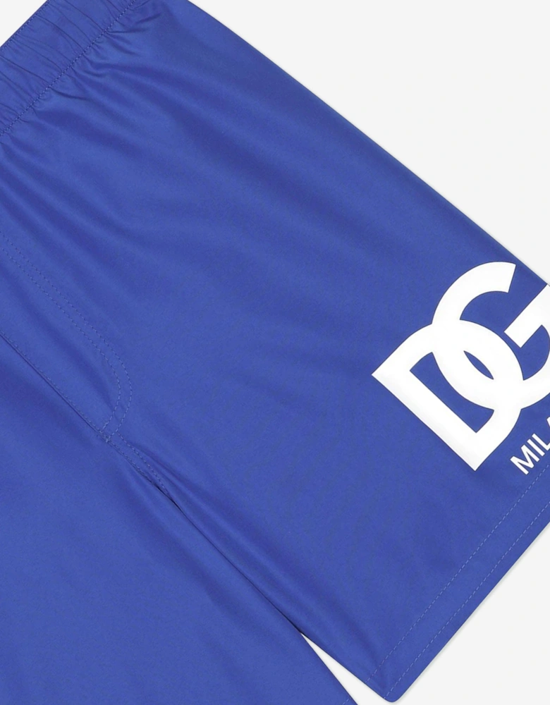 Boys Milano Logo Swim Shorts in Blue