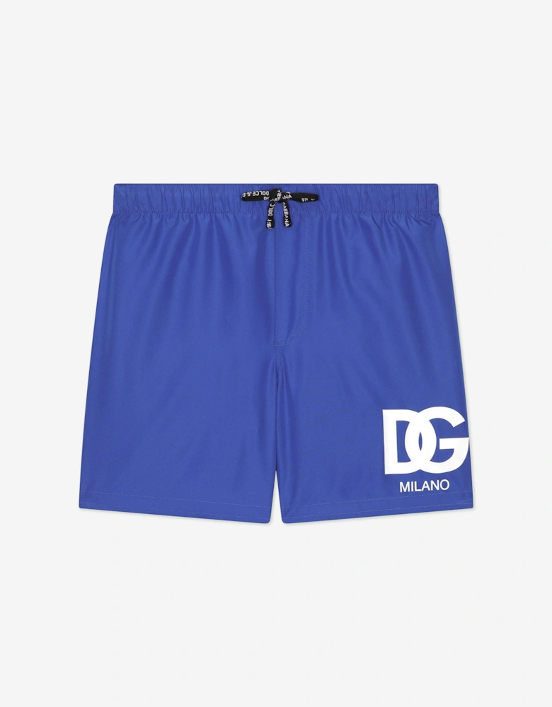 Boys Milano Logo Swim Shorts in Blue