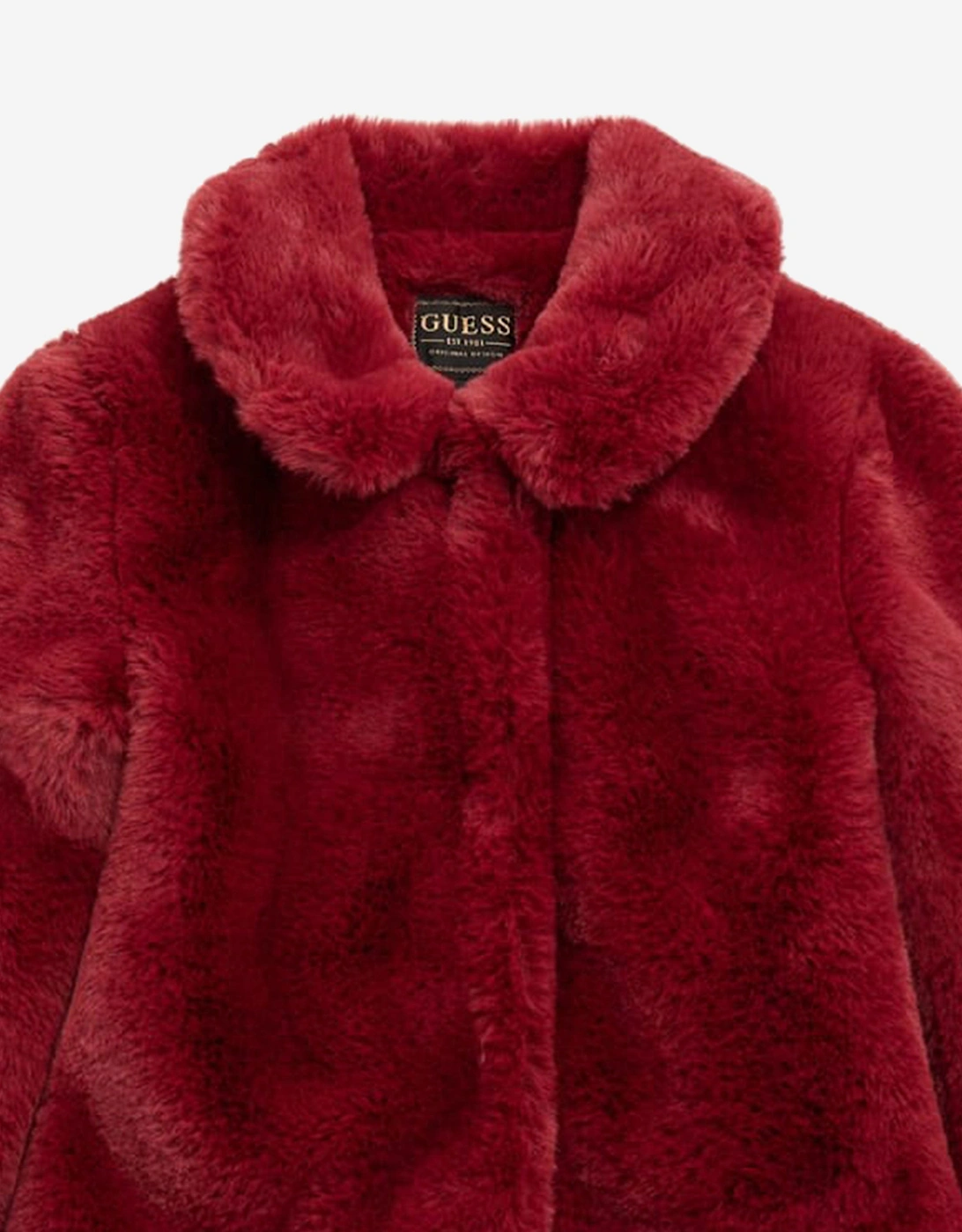Girls Faux Fur Jacket in Red