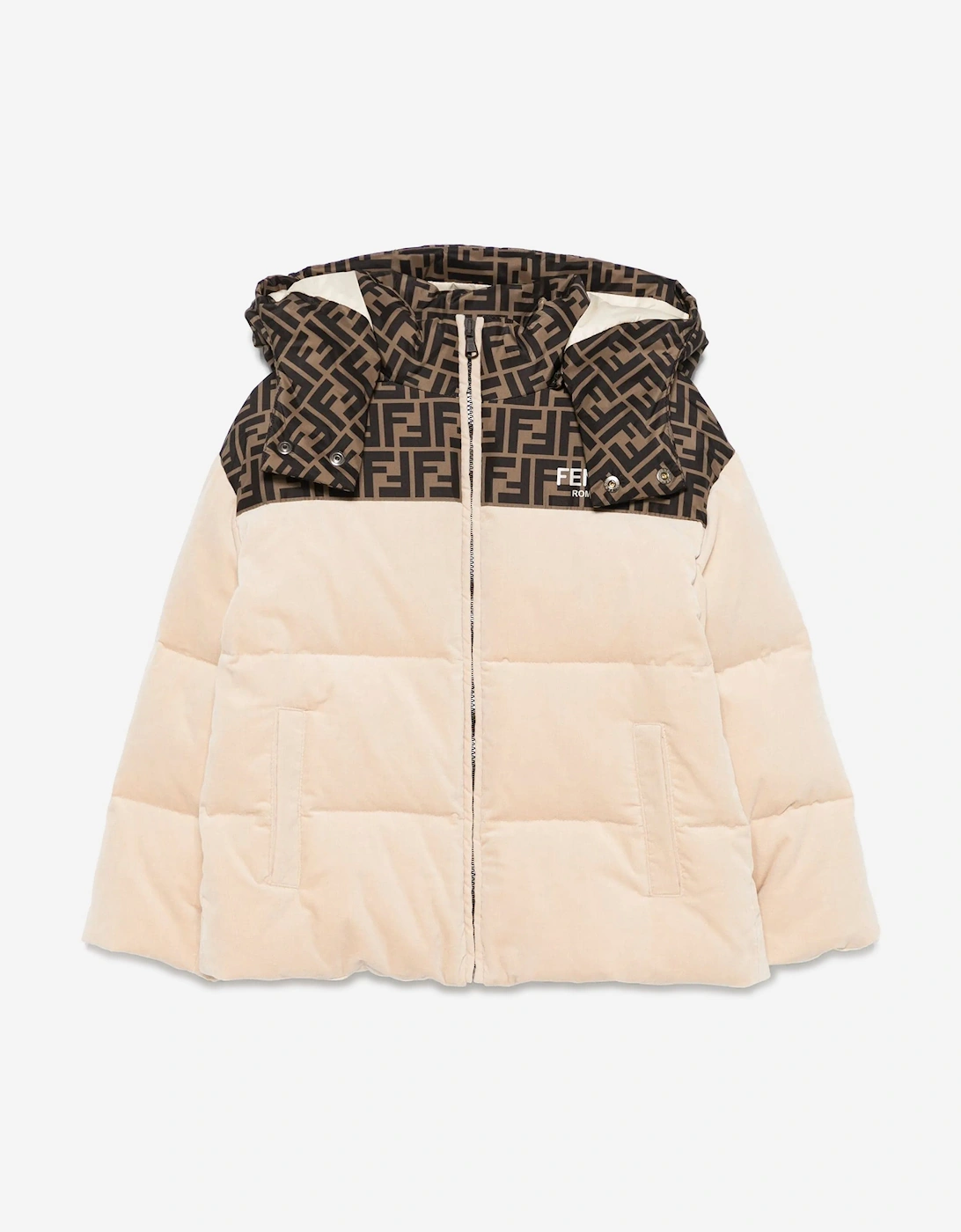 Kids Down Padded Puffer Jacket in Beige, 5 of 4