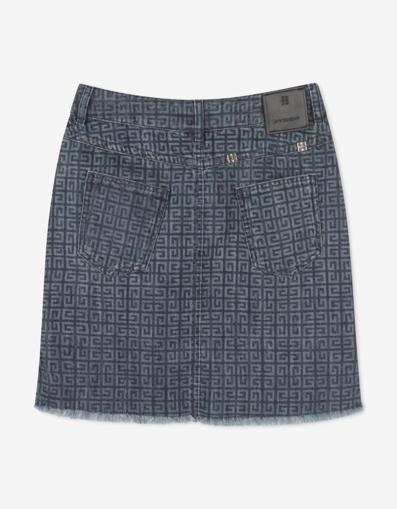 Girls 4G Denim Skirt in Blue