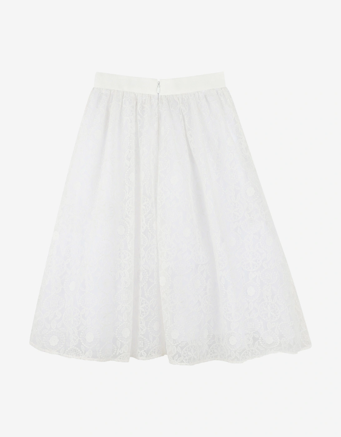 Girls Logo Tulle Skirt in White