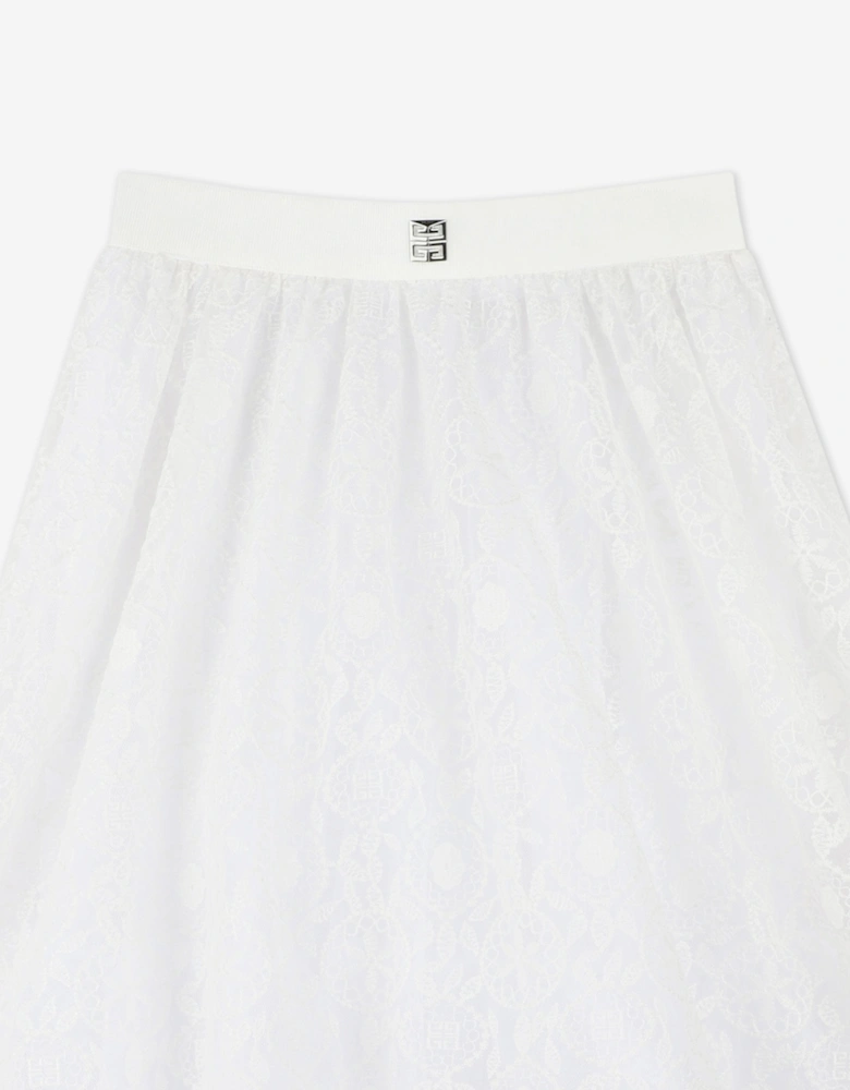 Girls Logo Tulle Skirt in White