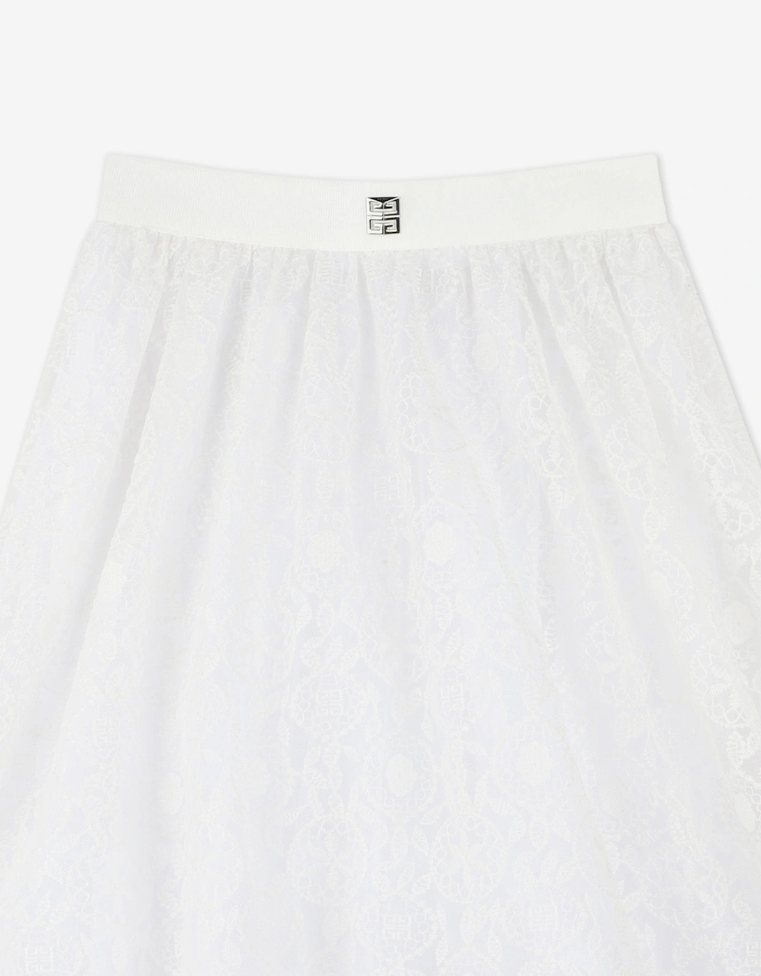 Girls Logo Tulle Skirt in White