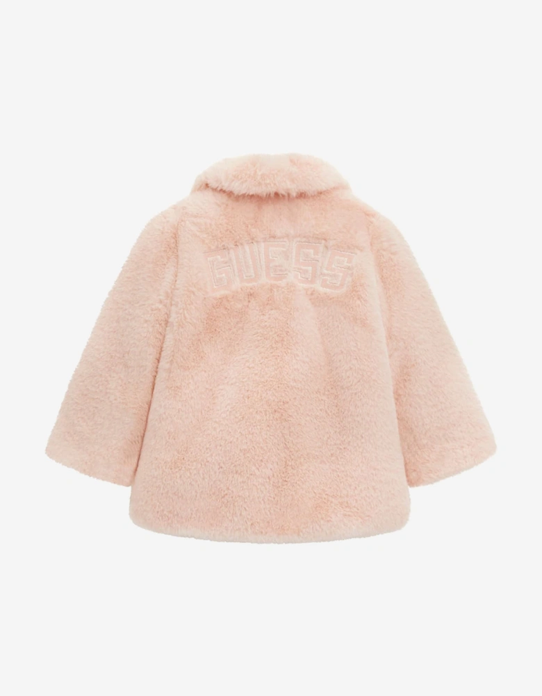 Girls Faux Fur Jacket in Pink