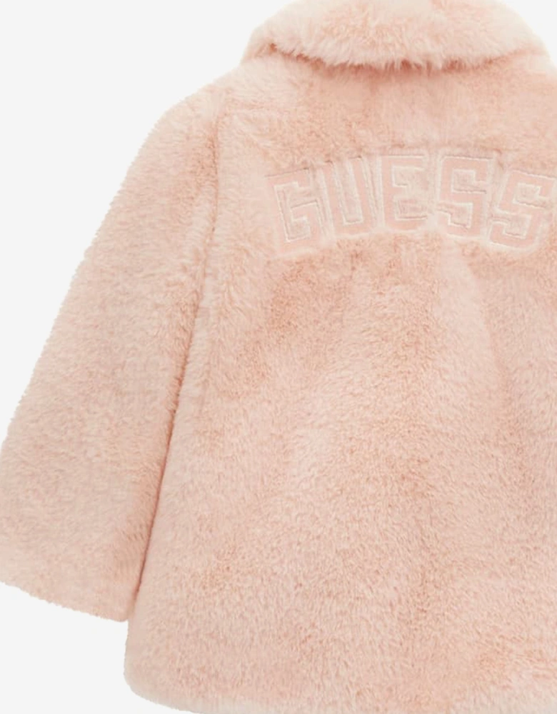 Girls Faux Fur Jacket in Pink