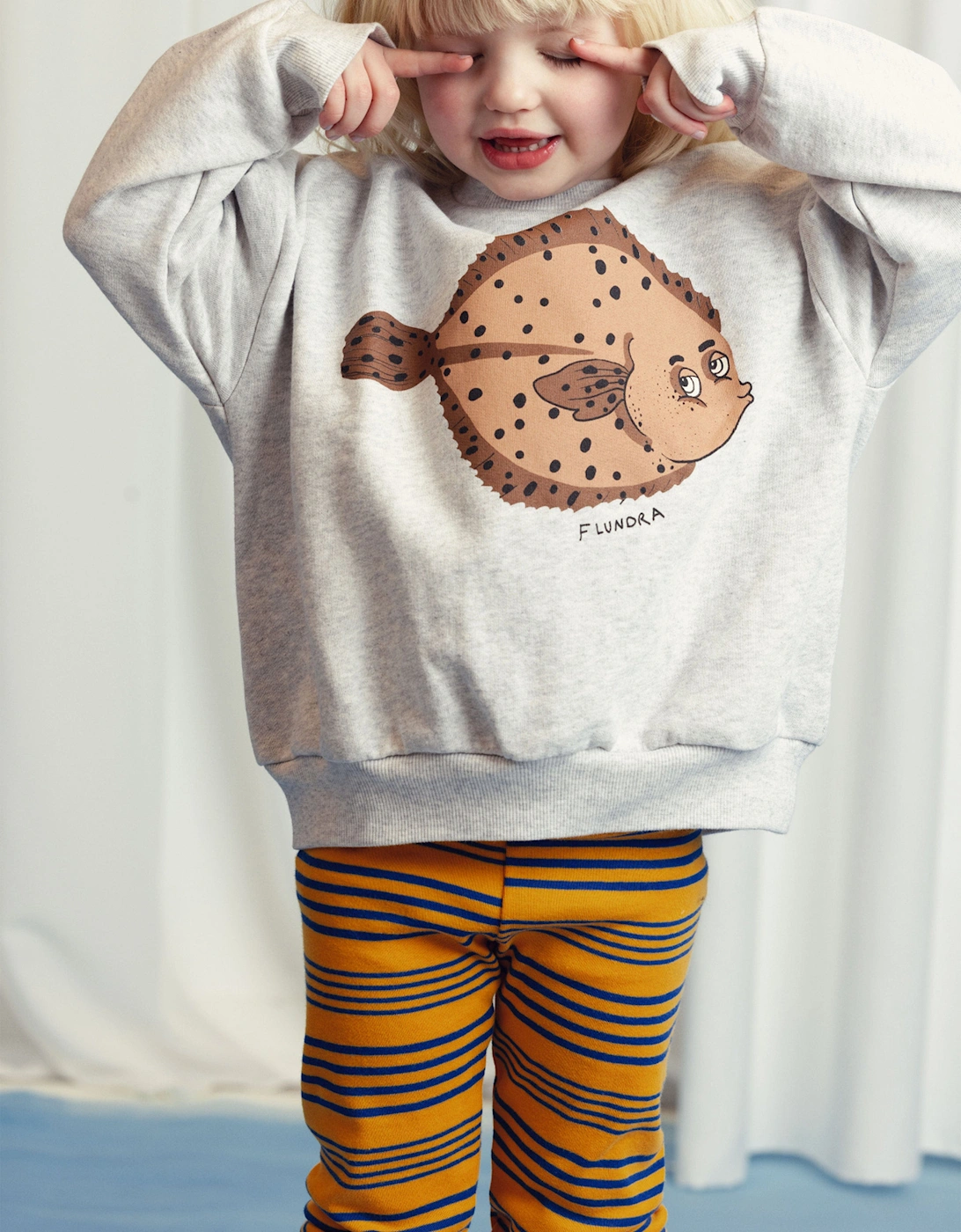 Kids Striped Leggings in Orange
