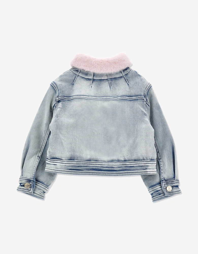 Girls Angel and Stitch Denim Jacket in Blue