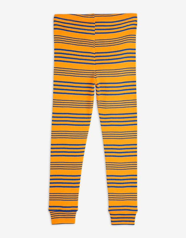 Kids Striped Leggings in Orange