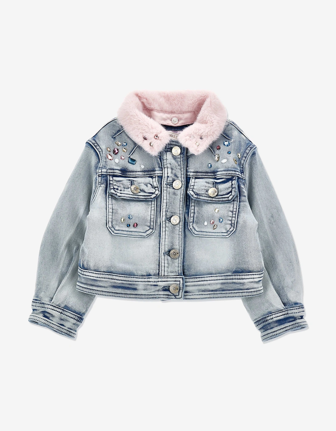 Girls Angel and Stitch Denim Jacket in Blue, 5 of 4