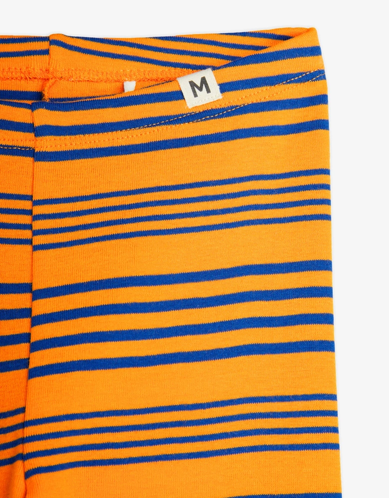 Kids Striped Leggings in Orange
