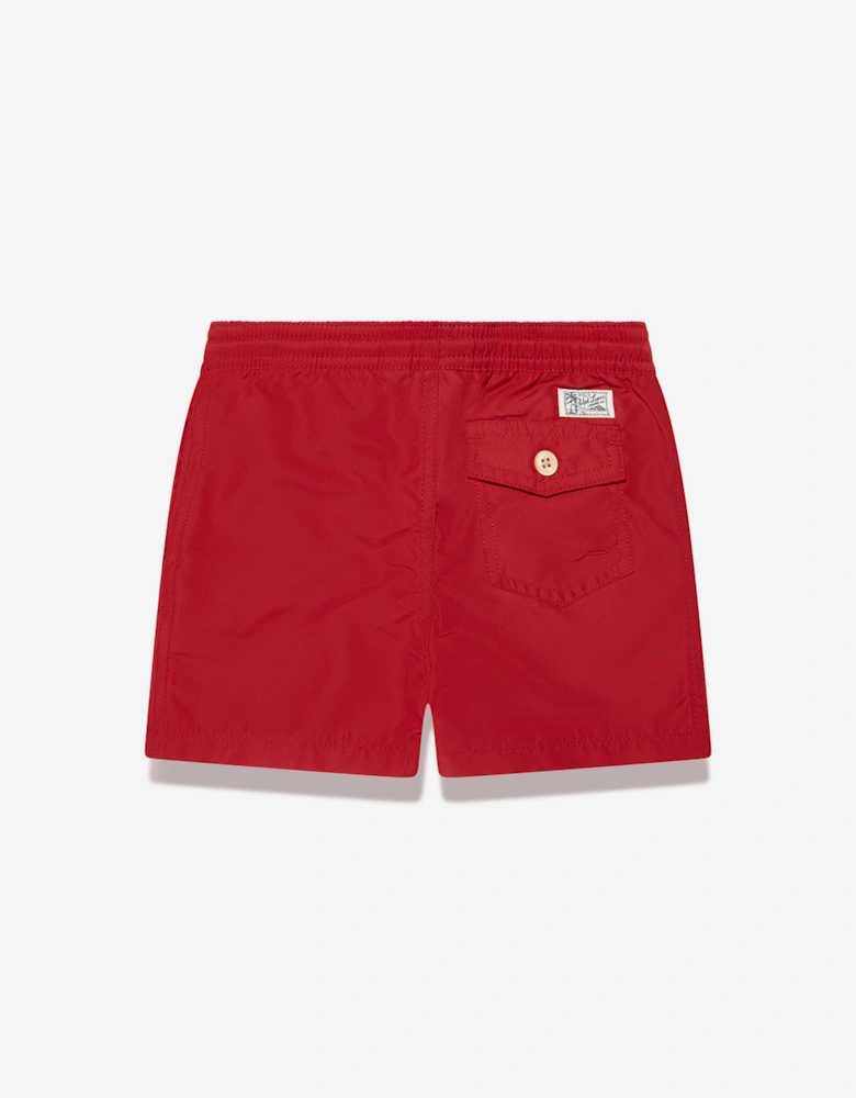 Boys Logo Swim Shorts in Red