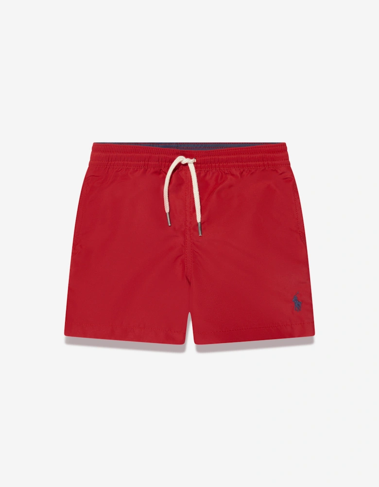 Boys Logo Swim Shorts in Red