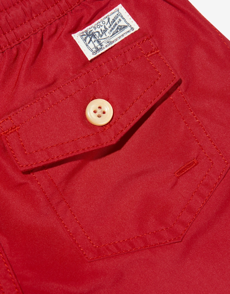 Boys Logo Swim Shorts in Red