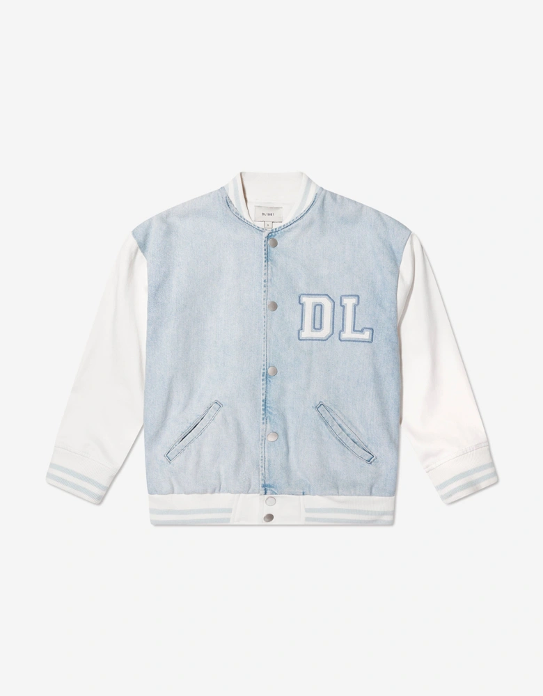 Kids Denim Bomber Jacket in Blue