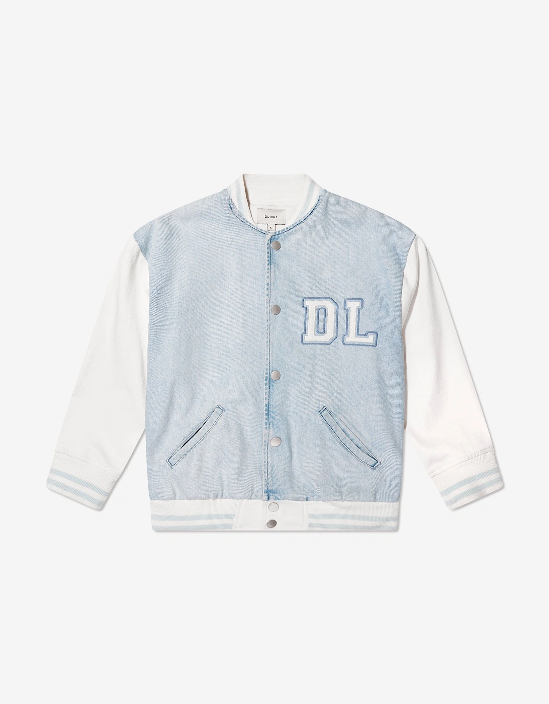 Kids Denim Bomber Jacket in Blue, 6 of 5
