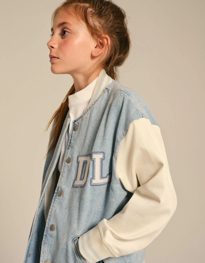 Kids Denim Bomber Jacket in Blue
