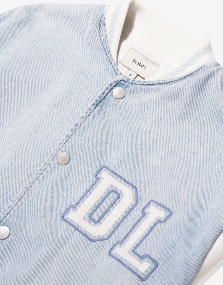 Kids Denim Bomber Jacket in Blue