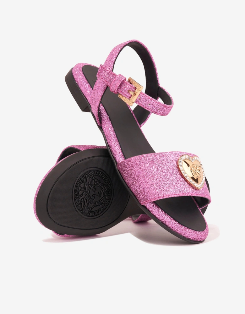 Girls Medusa Heart Sandals in Pink