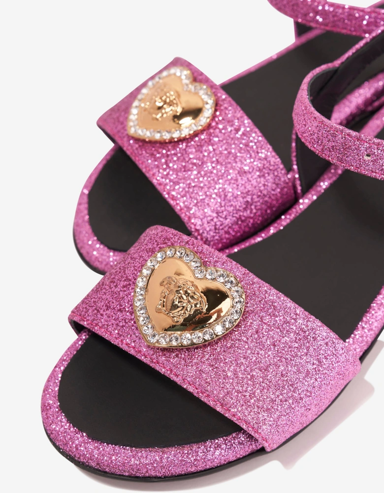Girls Medusa Heart Sandals in Pink